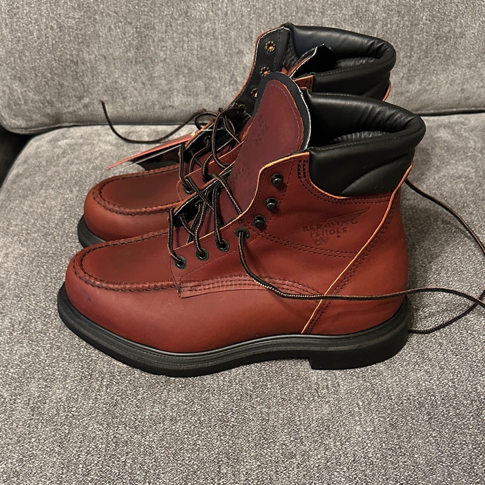 Men's Redwing Supersole Brown Leather Boots - Picture 3 of 8